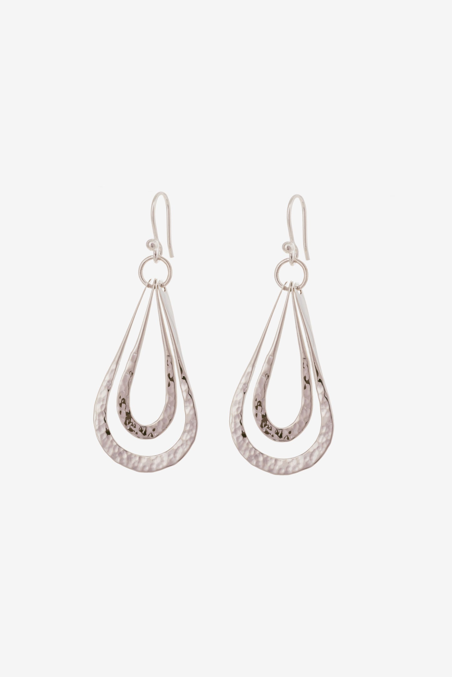 Open Hammered Teardrop Earrings
