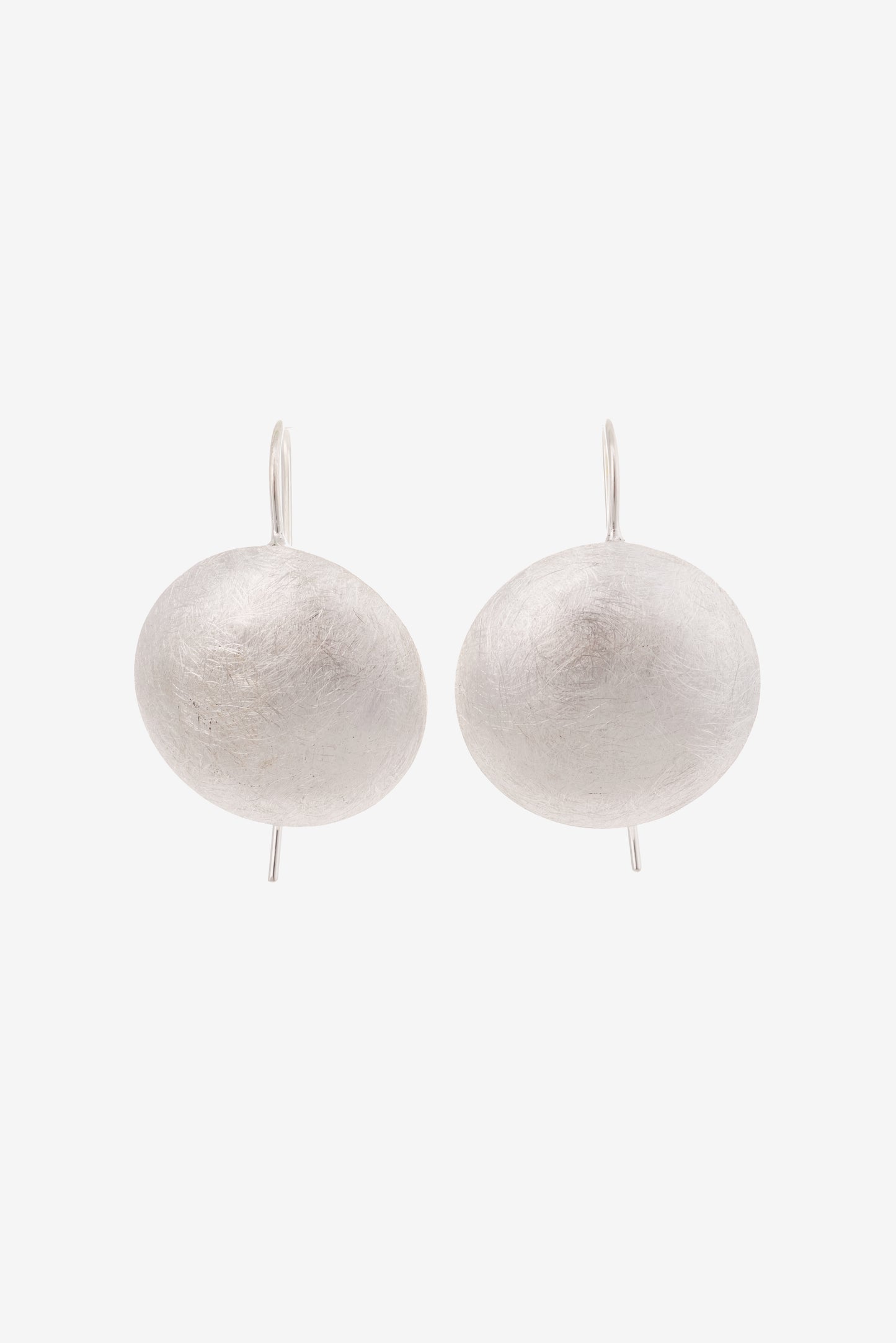 Brushed Silver Spheres Earrings