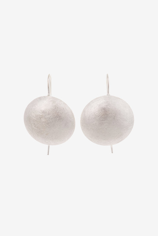 Brushed Silver Spheres Earrings
