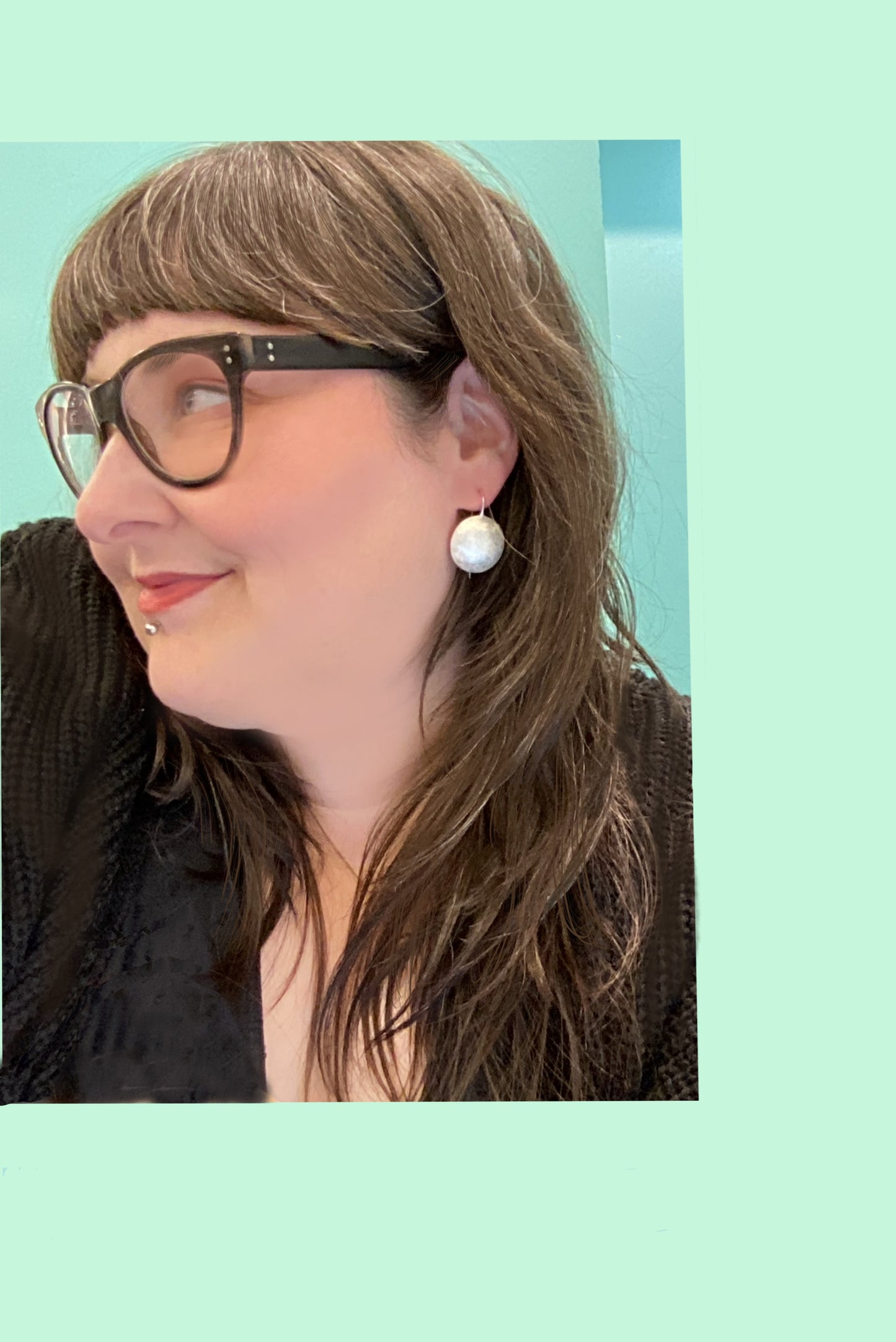 Brushed Silver Spheres Earrings